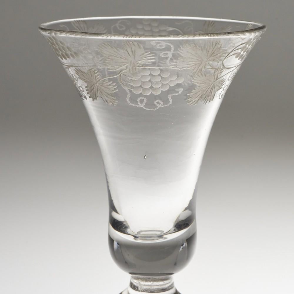 George II Light Baluster Wine Glass c1750