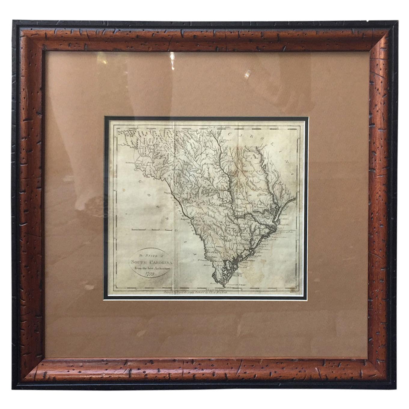 Engraved Map of South Carolina from John Payne
s Book, circa 1799