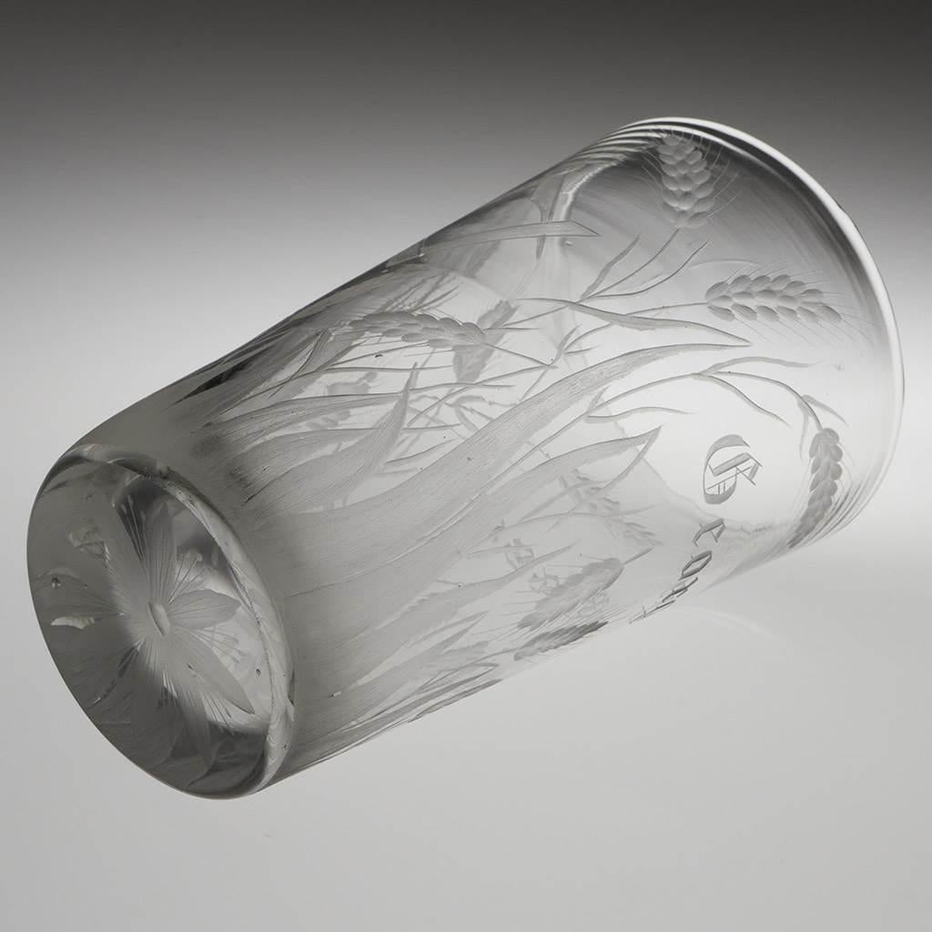 Gravé Verre d'abondance maçonnique gravé Capacité d'une pinte en vente