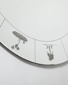 Espejo grabado de Luigi Brusotti, Italia, c. 1960