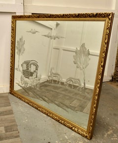Engraved Mirror, Horse Drawn Romany Caravan a Charming Folk Art Engraved Mirror