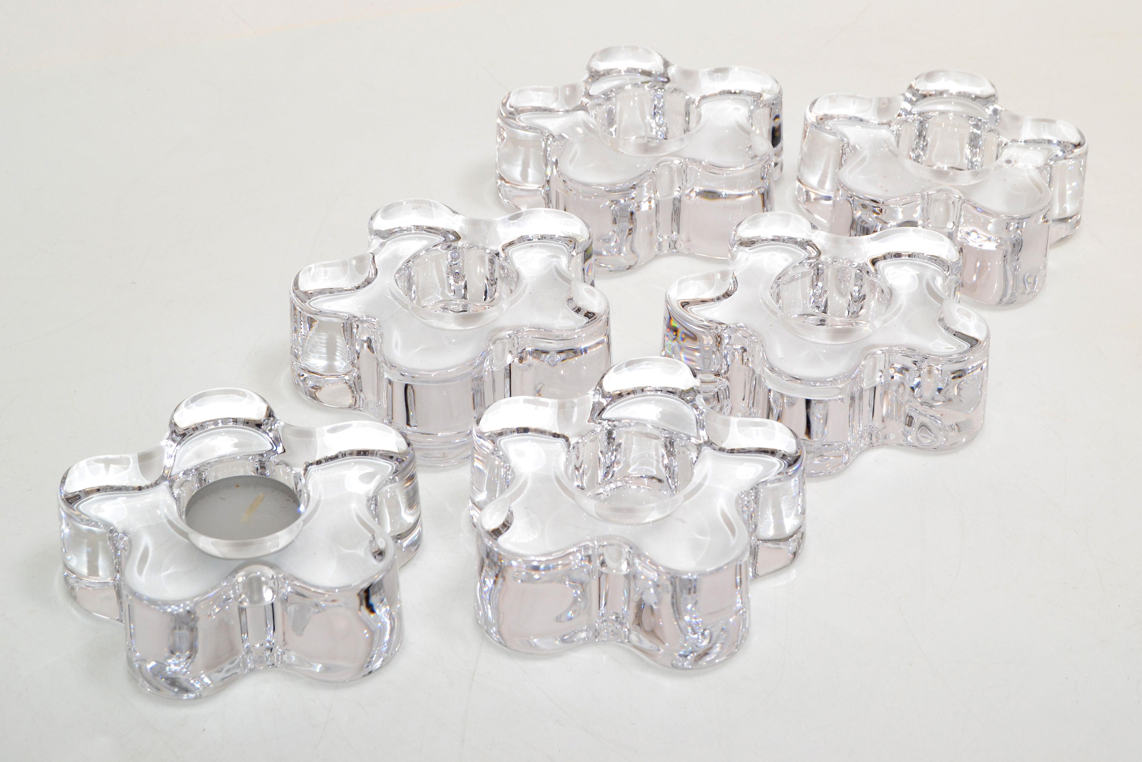 orrefors crystal candle holder