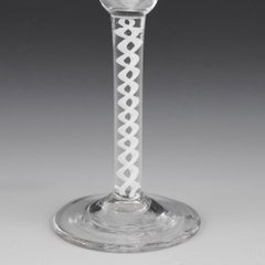 Engraved Pan Top Single Series Opaque Twist Wine Glass c1760 Engraved Pan Top Si