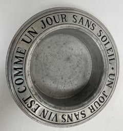 Engraved Pewter Wine Coaster Un Diner Sans Vin Est Comme Un Jour Sans Soleil