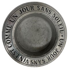 Engraved Pewter Wine Coaster Un Diner Sans Vin Est Comme Un Jour Sans Soleil