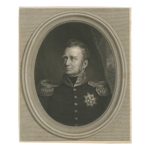 Engraved Portrait of King William I of the Netherlands after J.W. Pieneman, 1835