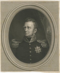 Retrato grabado del rey Guillermo I de Holanda según J.W. Williams Pieneman, 1835
