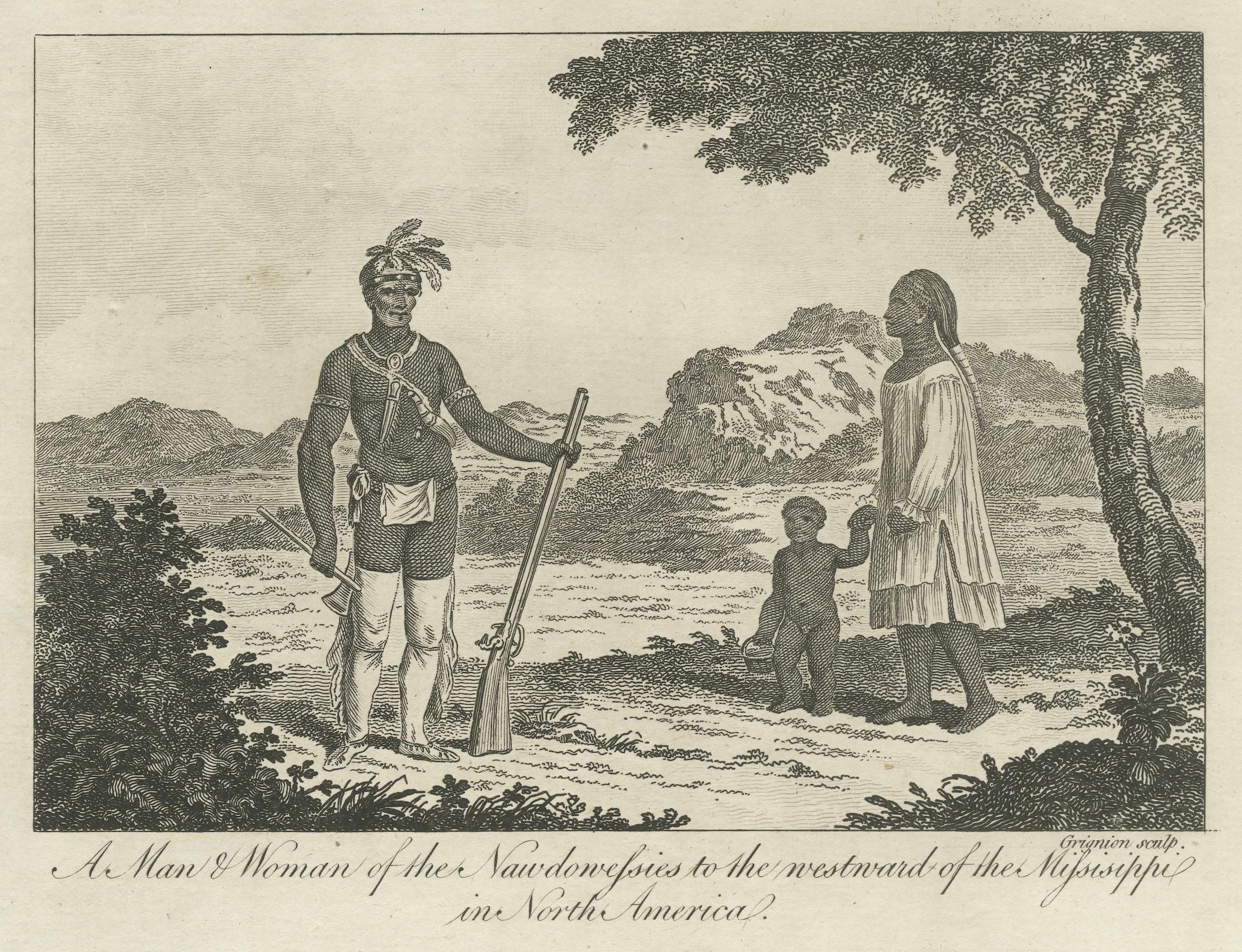 Engraved Representations of North American Tribes around the Mississippi, 1787 For Sale 2