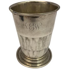 Engraved Silver Collapsable Drinking Beaker, circa 1900