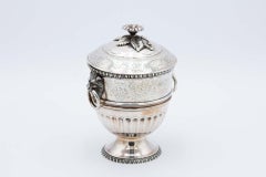 Engraved silver urn