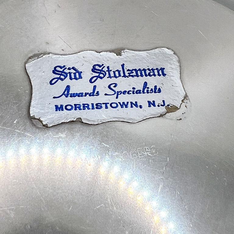 American Classical Engraved Silverplate SB Country Club Golf Club Trophy Plate WMA Rogers For Sale