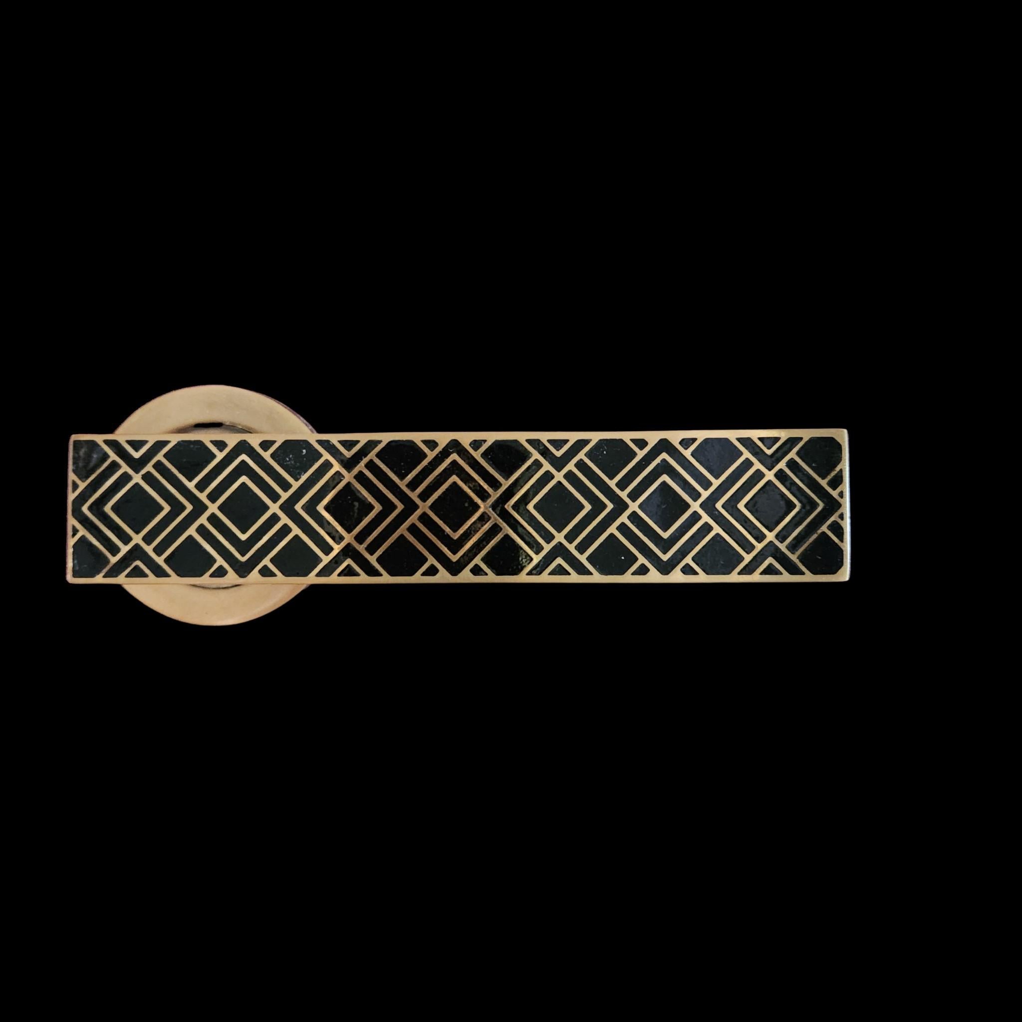 Contemporary Engraved solid brass door handle from Art Deco collection For Sale