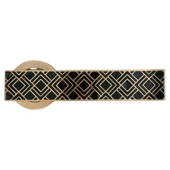 Engraved solid brass door handle from Art Deco collection