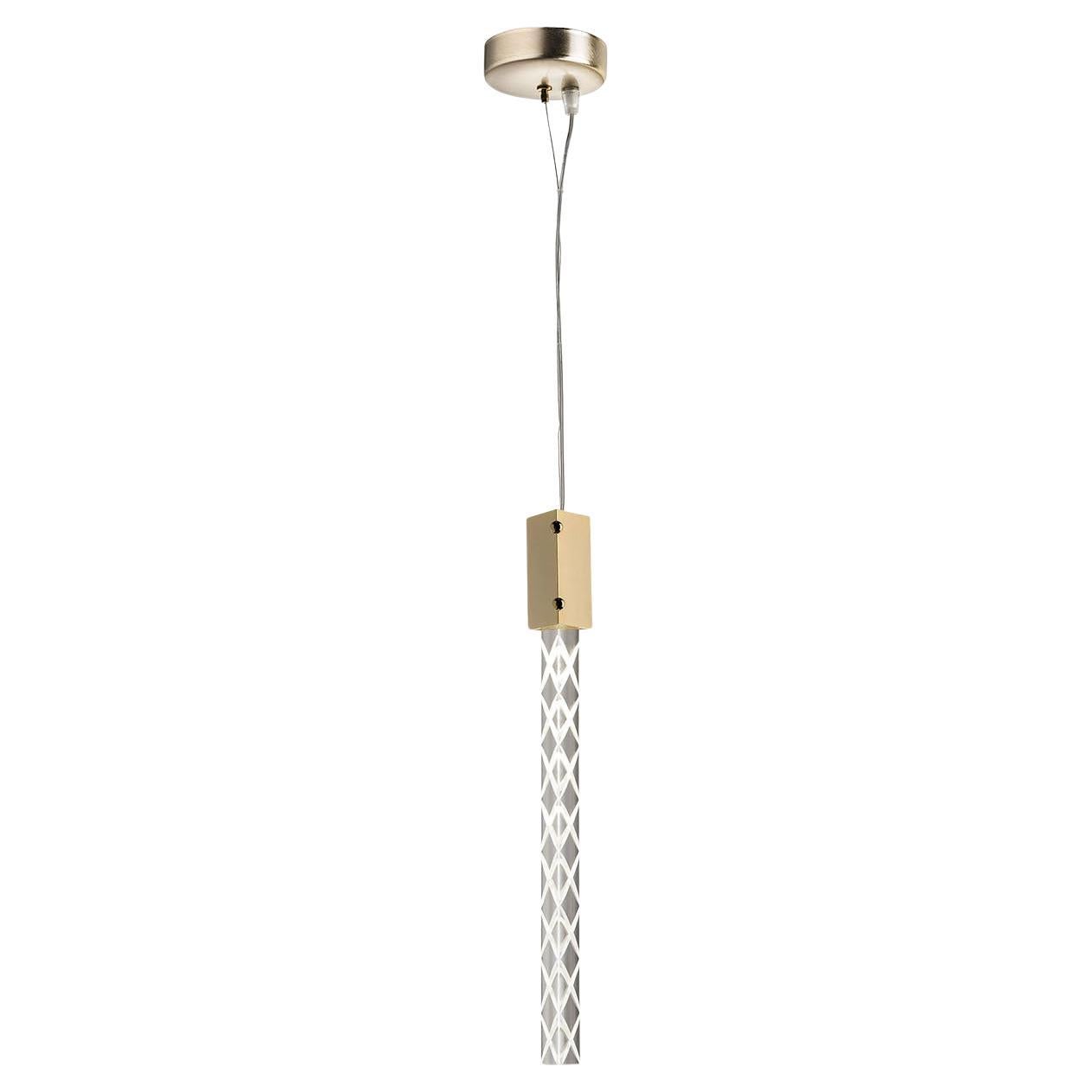 Pendelleuchte aus graviertem dreieckigem Glas von Il Paralume Marina im Angebot