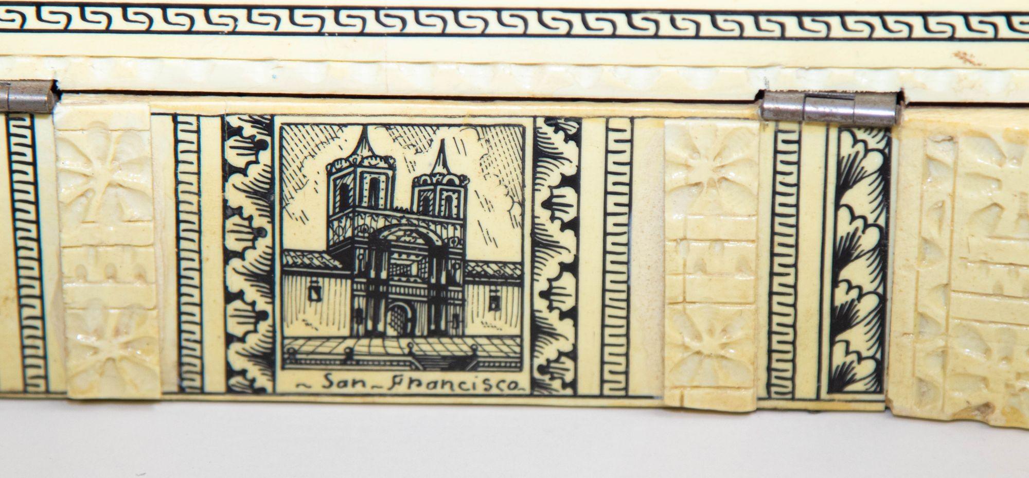 Engraved Trinket Souvenir Box South America, Ecuador 1960's 4