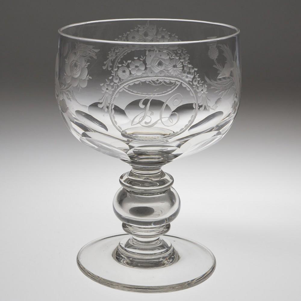 Engraved Victorian Coin Goblet c1840 In Good Condition In Tunbridge Wells, GB