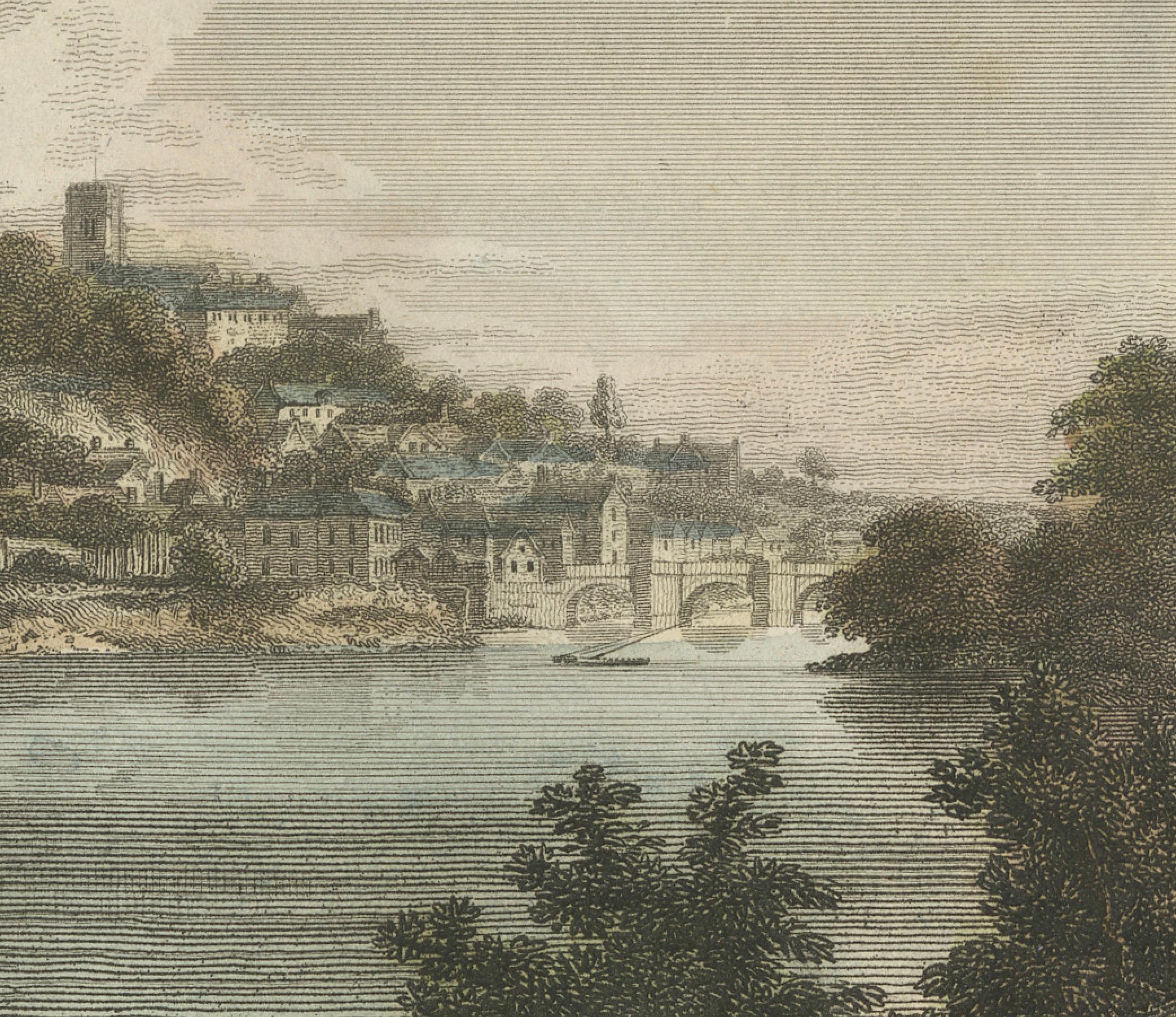 Engraved View of Bridgnorth, a Town in Shropshire, England, 1807 In Good Condition For Sale In Langweer, NL