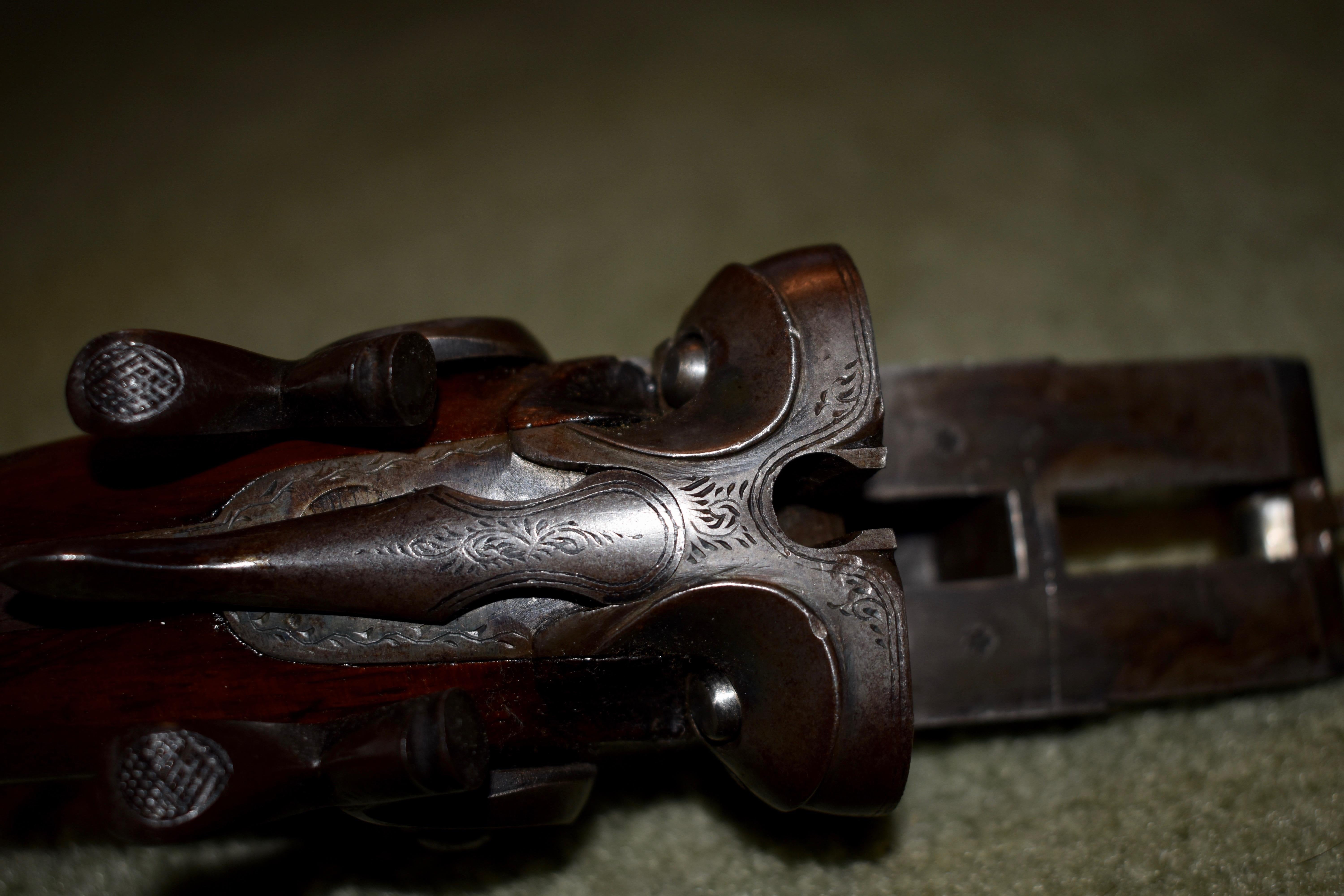 Engraved W. Richards & Co. Damascus Double Barrel Shotgun Pre 1899, London For Sale 2