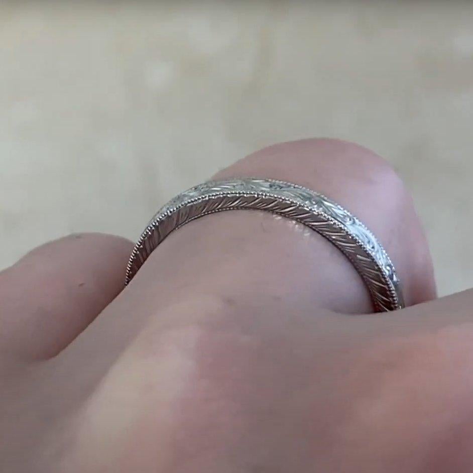 Alliance gravée, platine Unisexe en vente