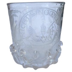 Engraved white glass, blown and lobed - Germany or Netherlands - 17th century