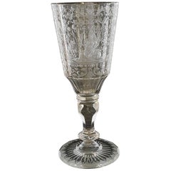 Verre à vin gravé:: Silésie:: vers 1740