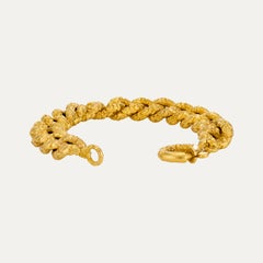 Engraved Yellow Gold Chain Bracelet