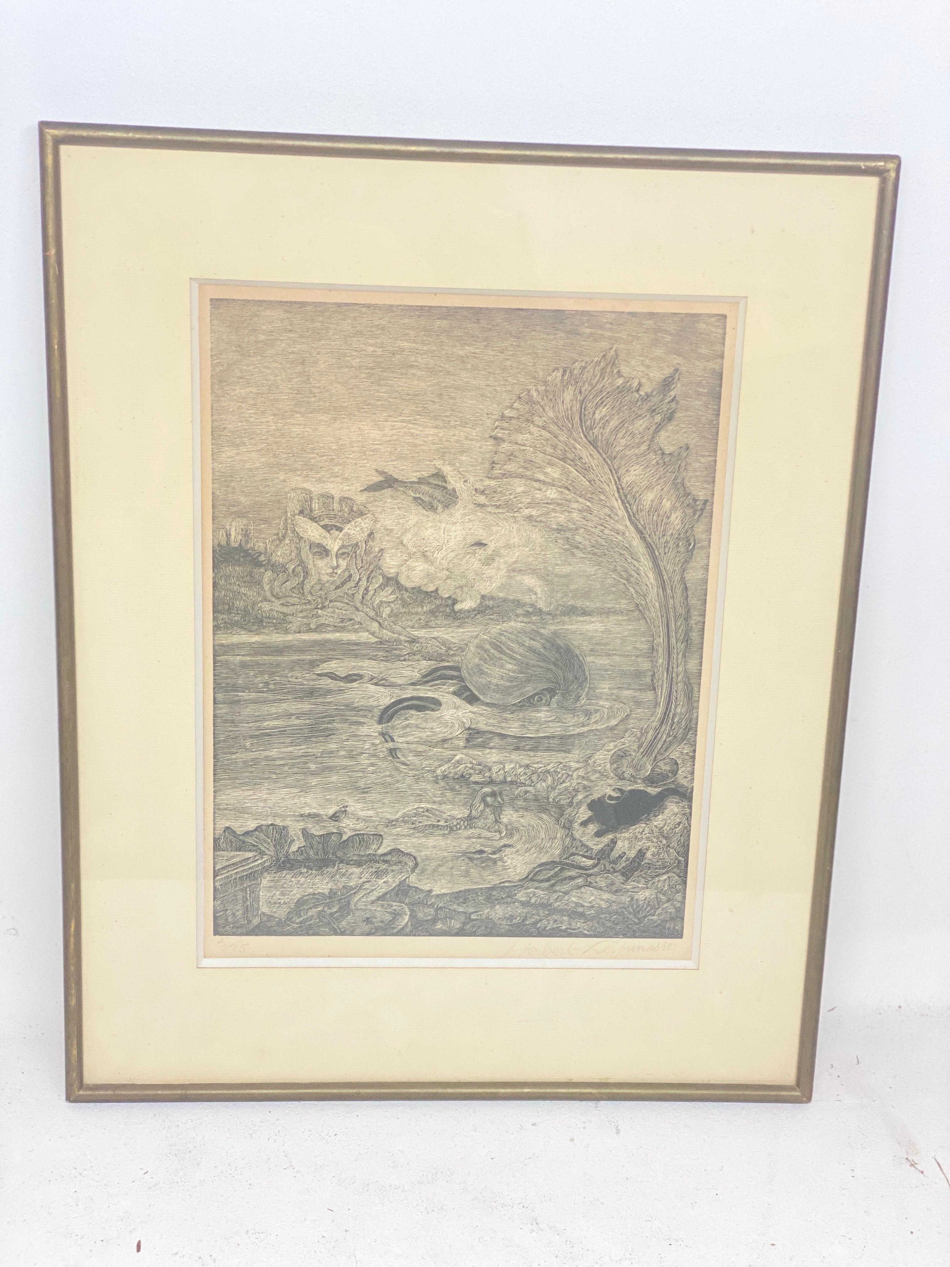 Engraving by Herbert Lespinasse signed USA 20th Century For Sale 3