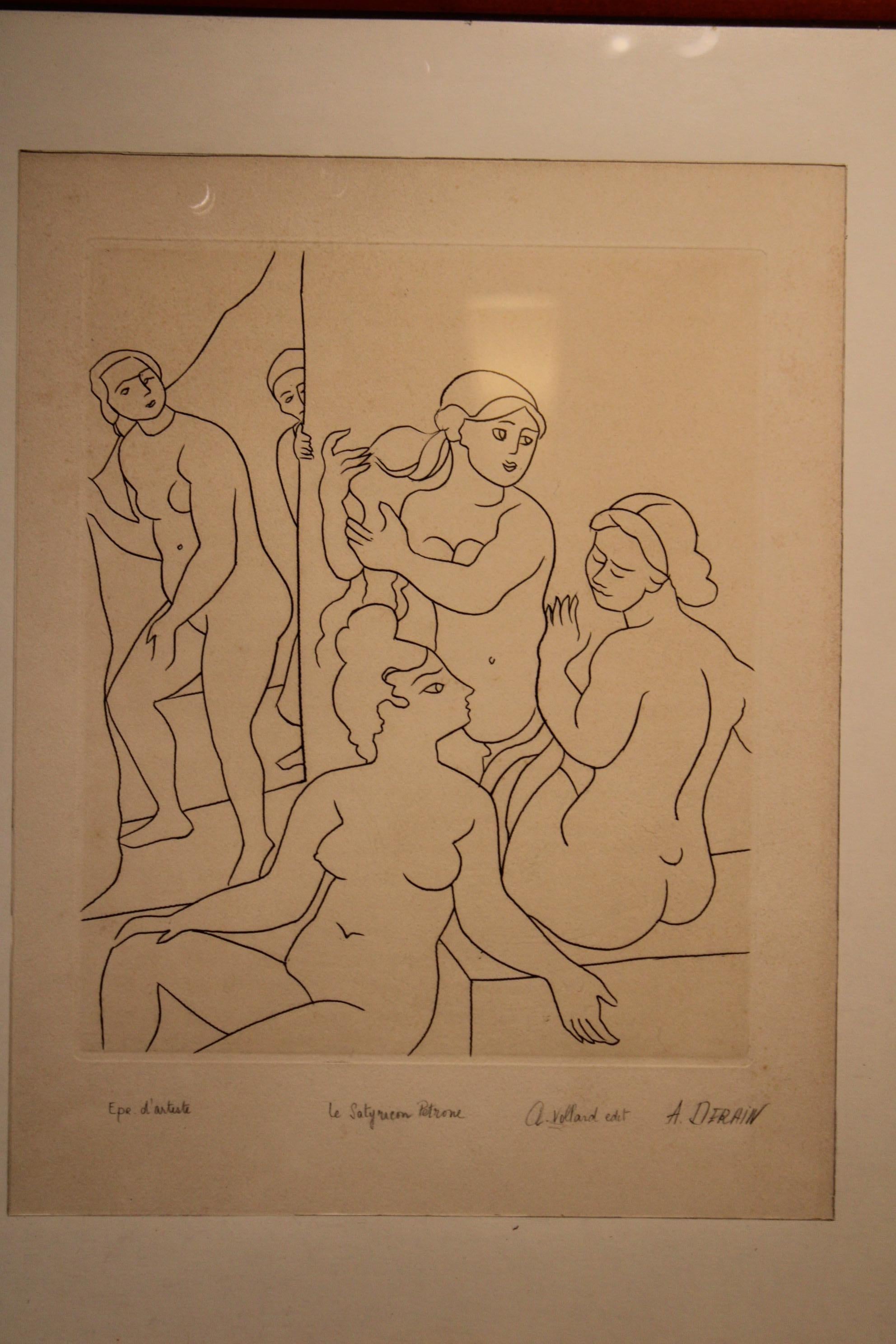 Paper Engraving by the French Painter André Derain, Dated 1951