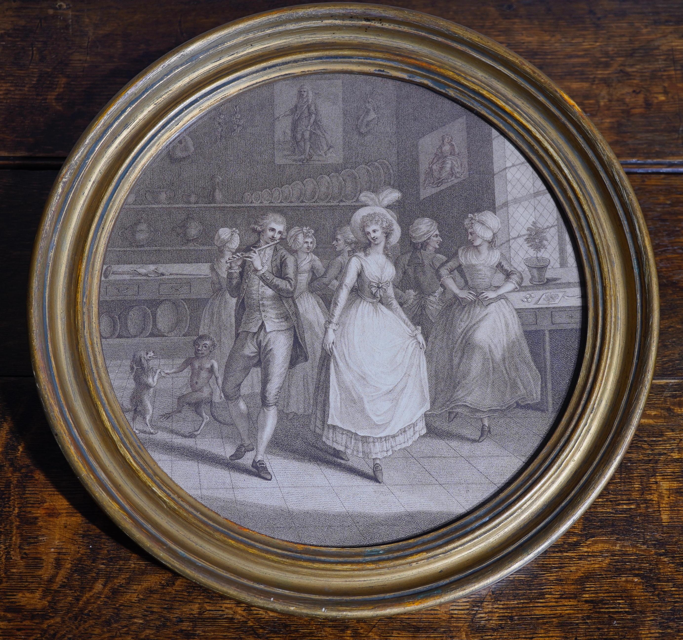 Engraving, Dancing in the Kitchen, circa 1800 1
