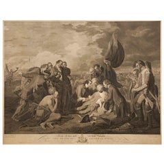Engraving "Death of General Wolfe" by William Woollett after Benjamin West c1776