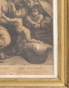 Engraving - Holy Family of Jesus Christ - Edelinck Gérard; 1844