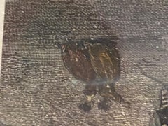 Engraving in Color, Architectural Place in Nancy with Characters, France 18th