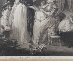 Engraving in English - 'A visit to the child at the nurse's office'