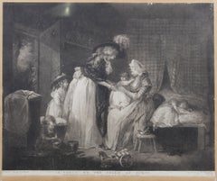 Engraving in English - 'A visit to the child at the nurse's office'