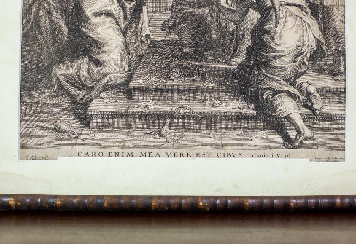 Engraving in Wooden Frame With Religious Scene - 18th Century For Sale 1