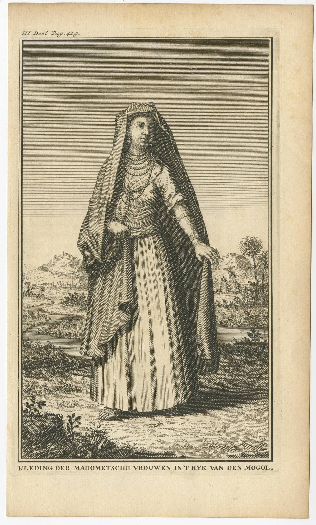 Engraving of a Costume of the Muslim Women in the Mogol or Mughal Empire, 1731