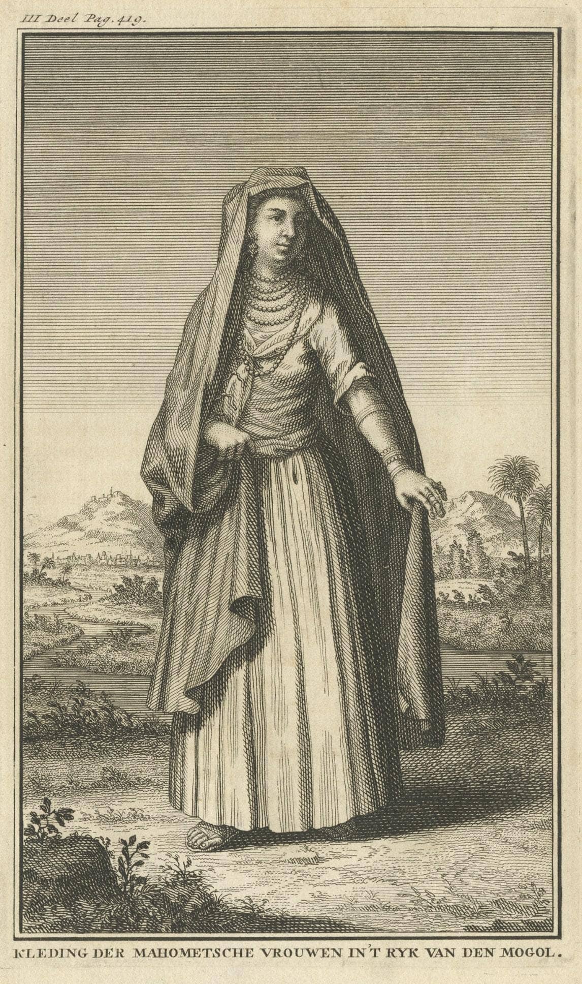 Engraving of a Costume of the Muslim Women in the Mogol or Mughal Empire, 1731