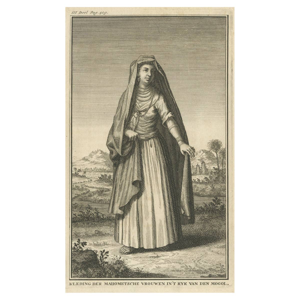 Engraving of a Costume of the Muslim Women in the Mogol or Mughal Empire, 1731