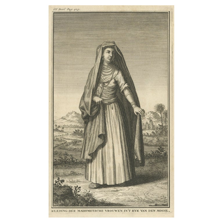 Engraving of a Costume of the Muslim Women in the Mogol or Mughal Empire,  1731 For Sale at 1stDibs | was mughal empire muslim, mughal empire woman,  mughal empire women's clothing