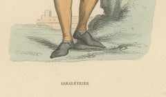 Engraving of a Guardian of the Fort: The Medieval Arbaletrier, 1847