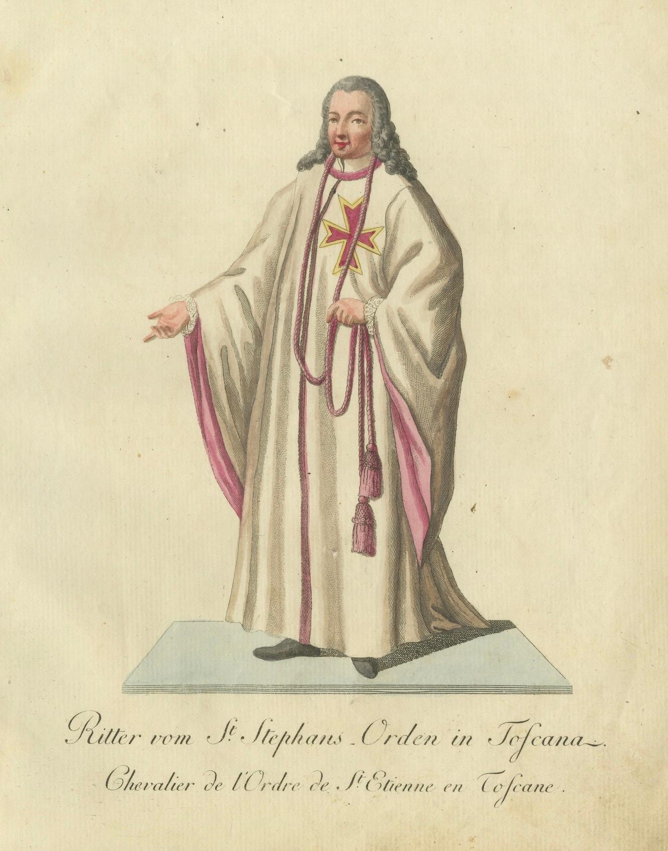 Gravur eines Ritters des St. Stephen-Ordens in der Toskana, 1791 (Spätes 18. Jahrhundert) im Angebot