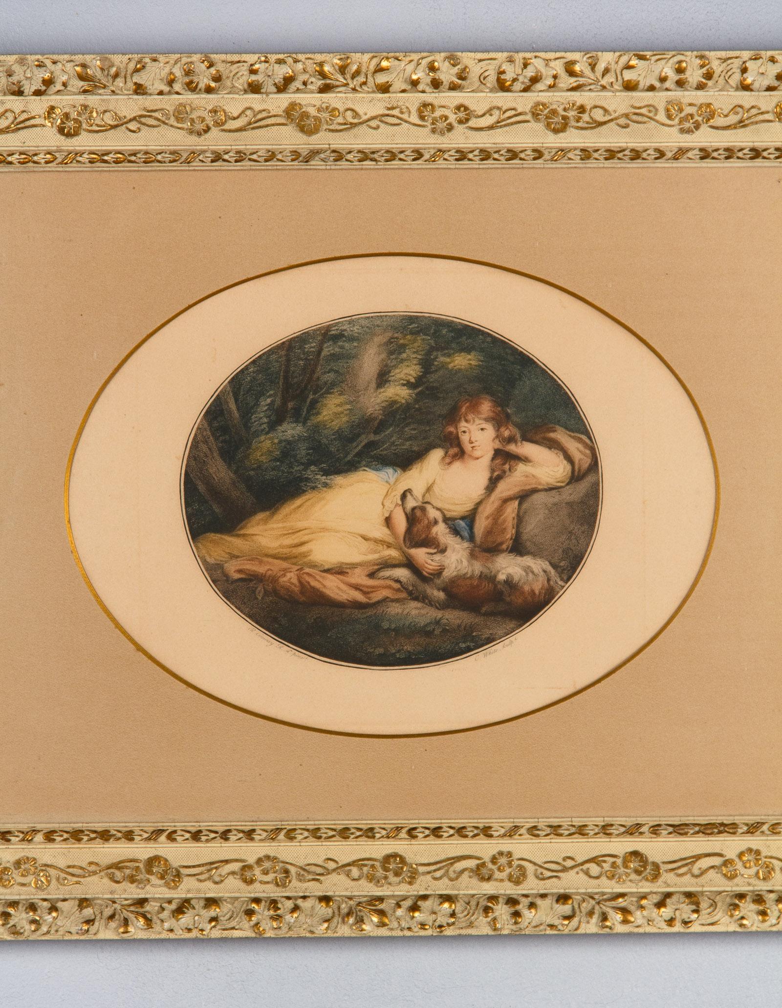 Paper Engraving of a Richard Cosway Painting, England, 19th Century For Sale