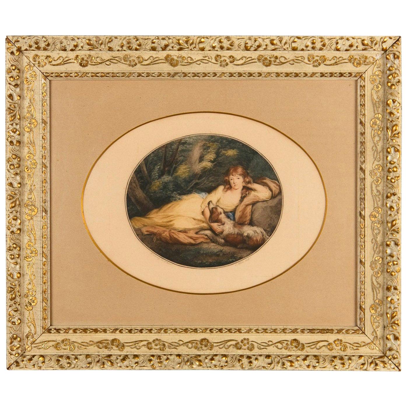 Engraving of a Richard Cosway Painting, England, 19th Century For Sale