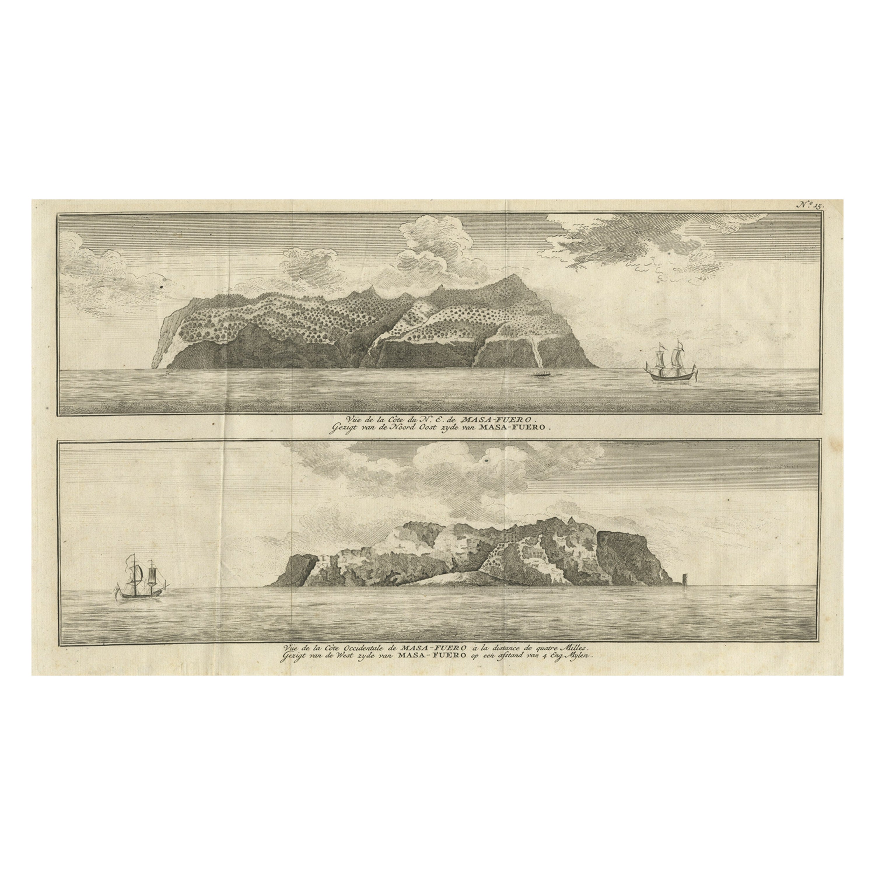 Kupferstich von Alejandro Selkirk Island, Juan Fernández-Archipel, Chile, 1749