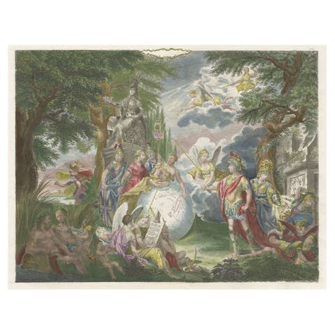 Engraving of Allegorical Celebrations of the British Victories in America, 1880