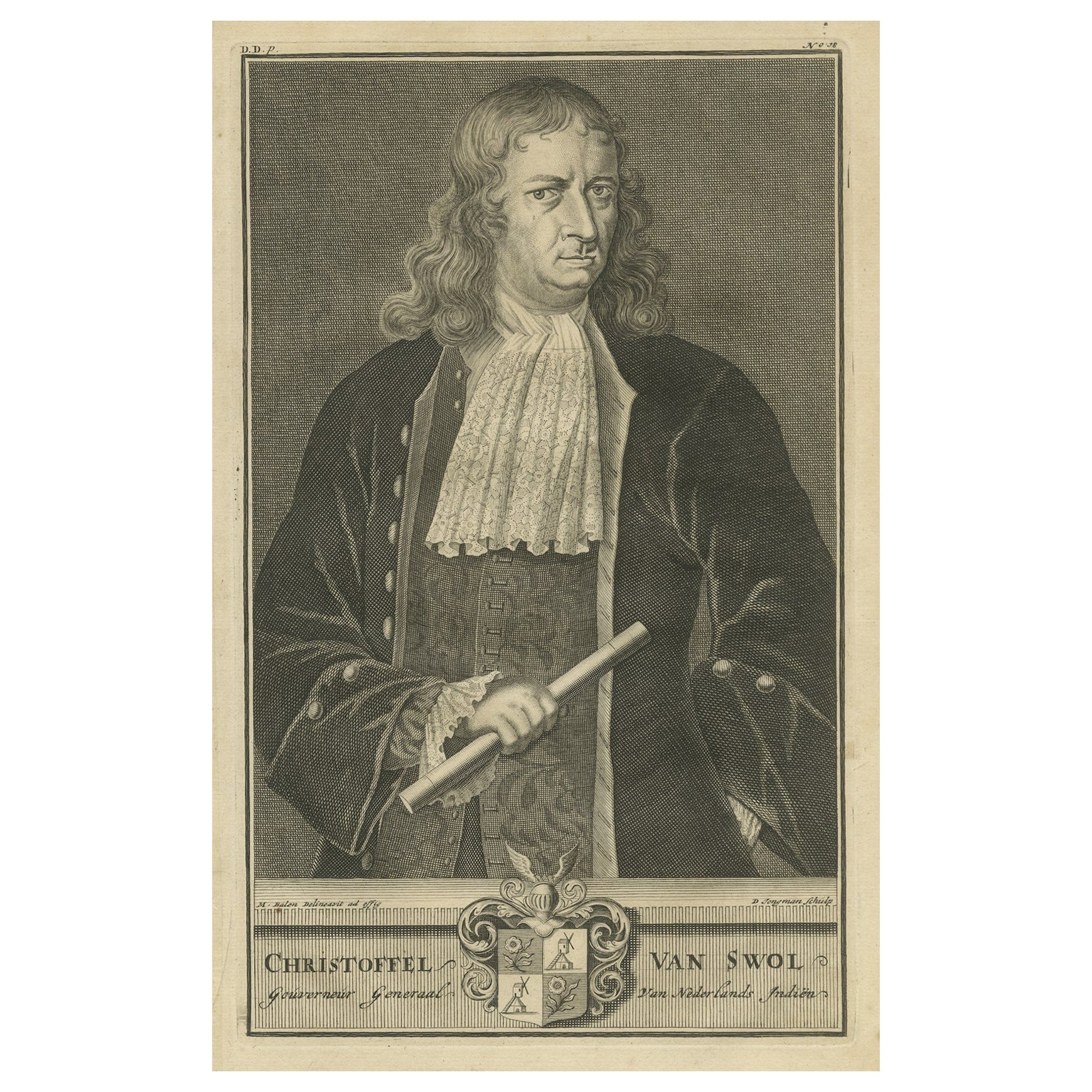 Gravur destinguished Governor- Generals der VOC Christoffel van Swol, 1724