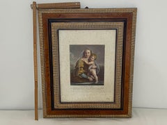 Engraving of "Flipart", Paris 1719-1782, "La Sainte Vierge" by Raphael