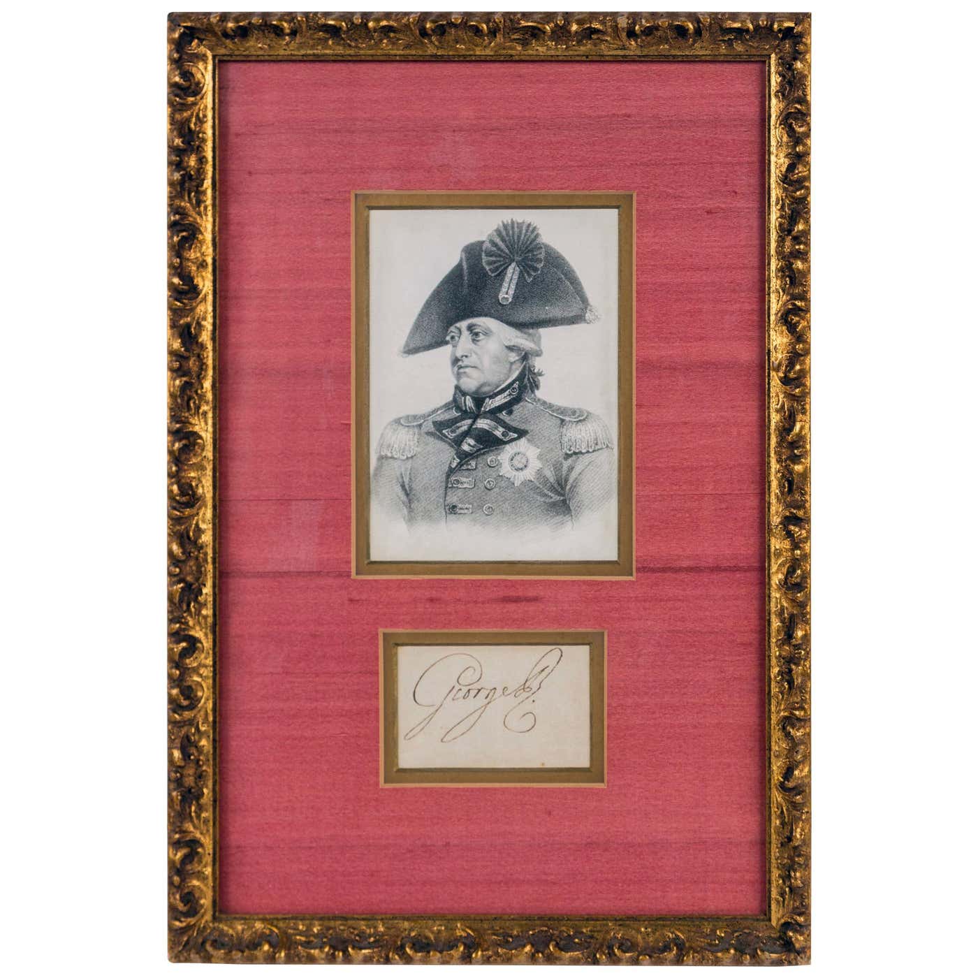 Engraving of George III and His Autograph at 1stDibs