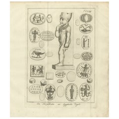 Gravure d'Harpocrate et des sceaux magiques de l'Égypte ancienne, c.1776