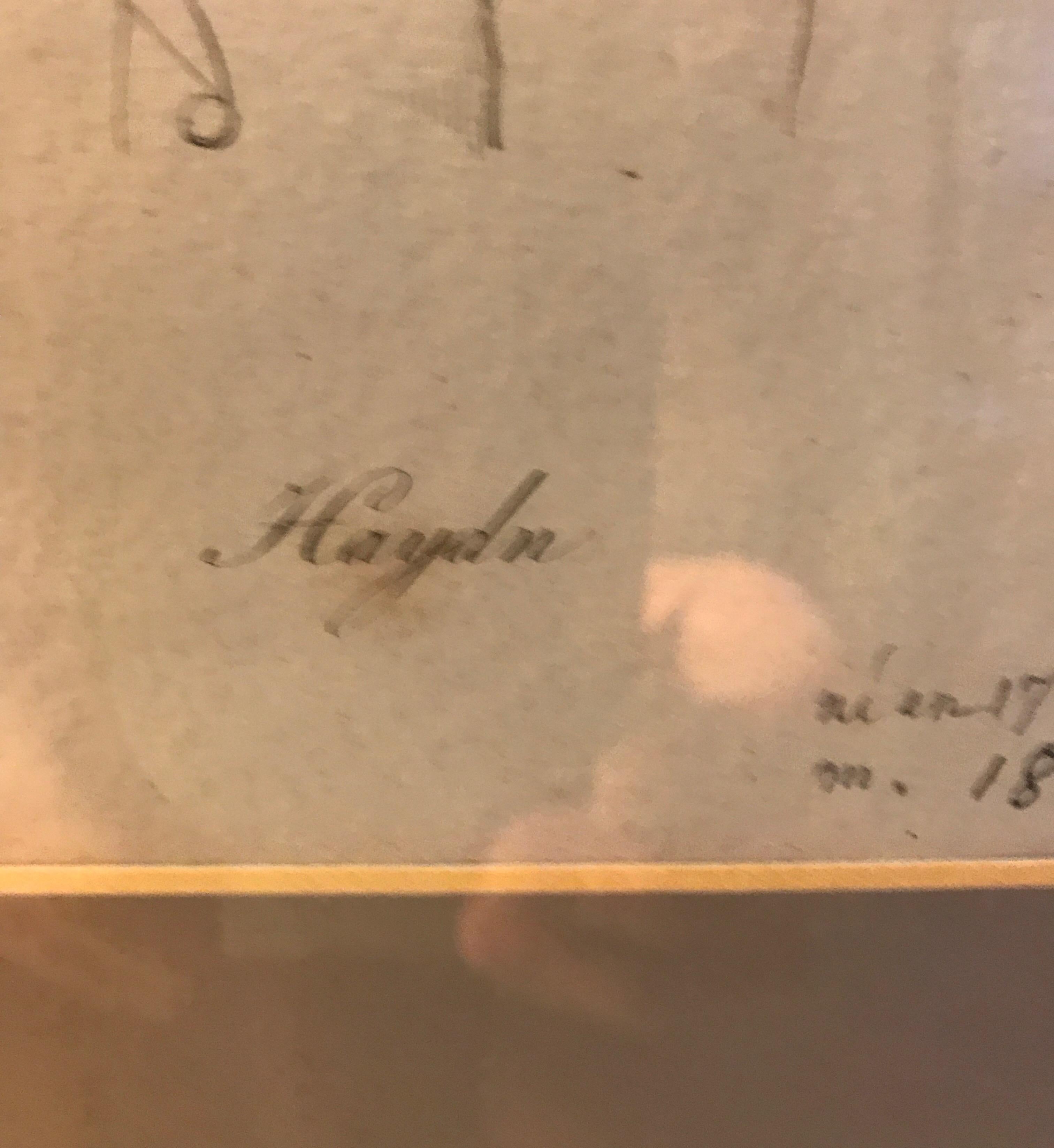 Engraving of Joseph Haydn, 1809 In Good Condition For Sale In Chicago, IL